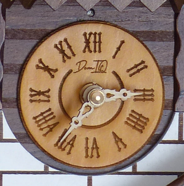 Traditional Black Forest Cuckoo Clock, Handcrafted, Moving Wood Chopper, Mill Wheel, Dancing Figurines, Quartz German Design, Volume Control, Auto Night Mode, Dark Walnut, 15.5"